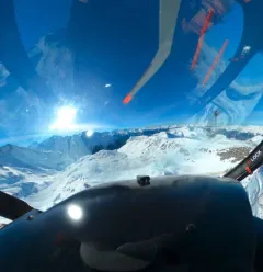 First helicopter flight AIR La Plagne