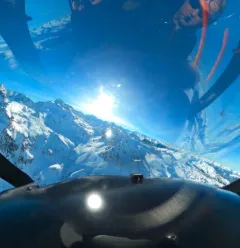 First helicopter flight AIR La Plagne