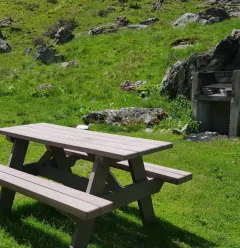 Bauches picnic table with barbecue