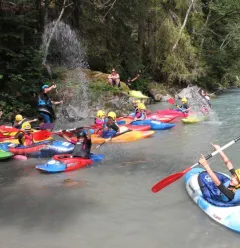 kayaking on white water