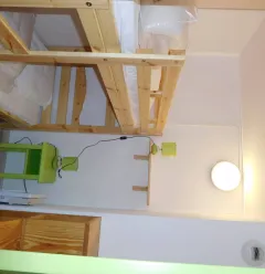 Sleeping area with bunk beds