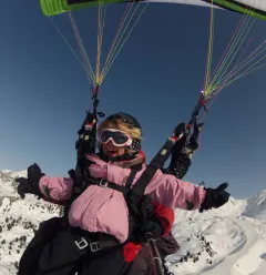 Tandem paragliding flight with AIR La Plagne