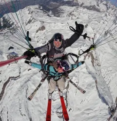 Tandem paragliding flight with AIR La Plagne