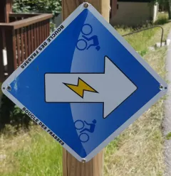 Electric Mountain Biking Signpost: Les Frasses