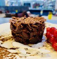 Chocolate and coconut cornflake cakes