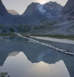 Trail route at Lac des Vaches