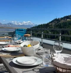 terrace with exceptional Mont Blanc view