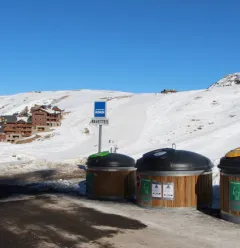 Shuttle stop - Departure for Plagne Soleil from the caravaneige