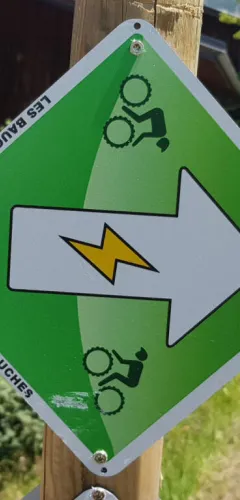 Electric Mountain Biking Signpost, Les Bauches