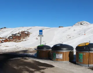 Shuttle Bus Stop at the top of Plagne Villages