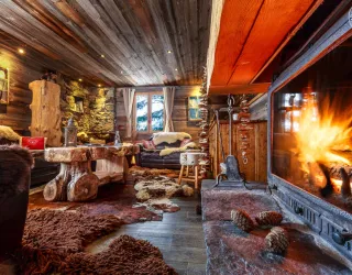 Relaxing by the fireside