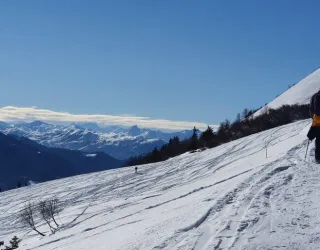 Family hikes in the winter activity area at Granier