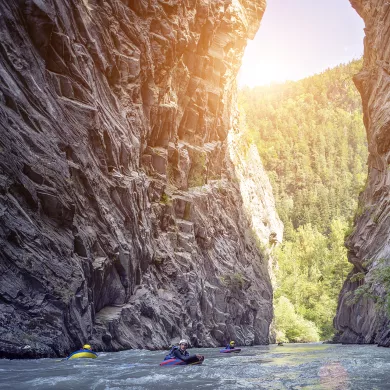 Hydrospeed dans les gorges de Centrons à La Plagne