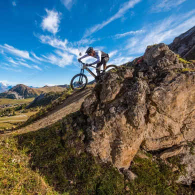 VTT sur le Bike Park de La Plagne