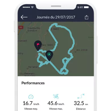 Enregistrer son parcours à La Plagne via Yuge