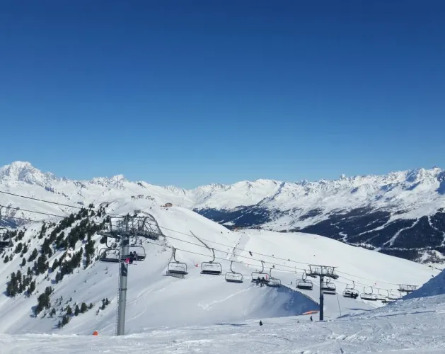 Panorama of Mont Blanc ffrom the top of Arpette