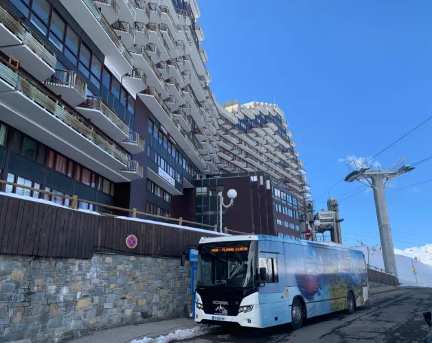 Bus stop Plagne Aime 2000_La Plagne