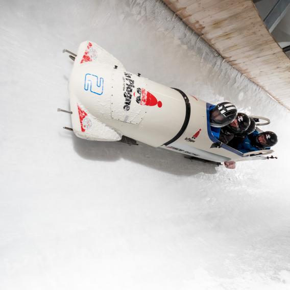 Bob Racing sur la piste olympique de La Plagne