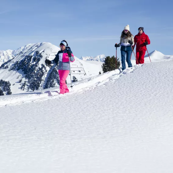 Randonnée raquettes entre amis à La Plagne