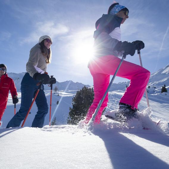 Balade entre amis en raquettes La Plagne