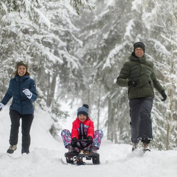 Luge en famille à La Plagne