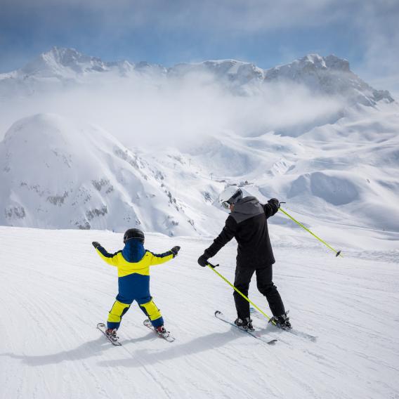 Ski famille débutant à La Plagne