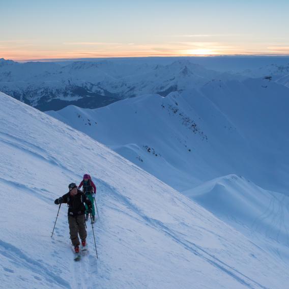 Ski de randonnée en soirée à La Plagne