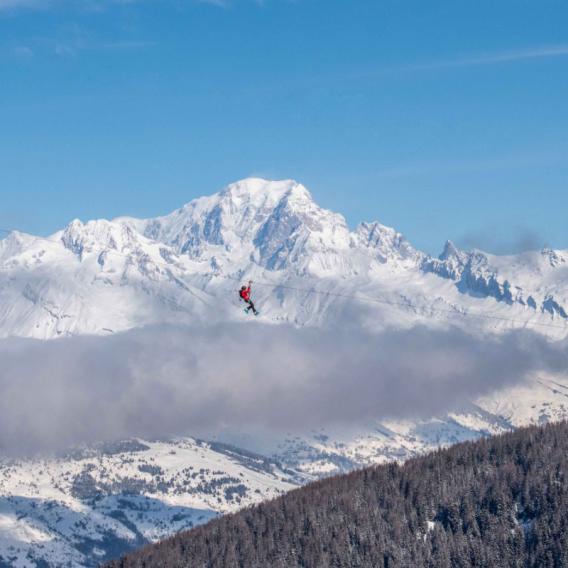 Super Tyro face au Mont Blanc à La Plagne