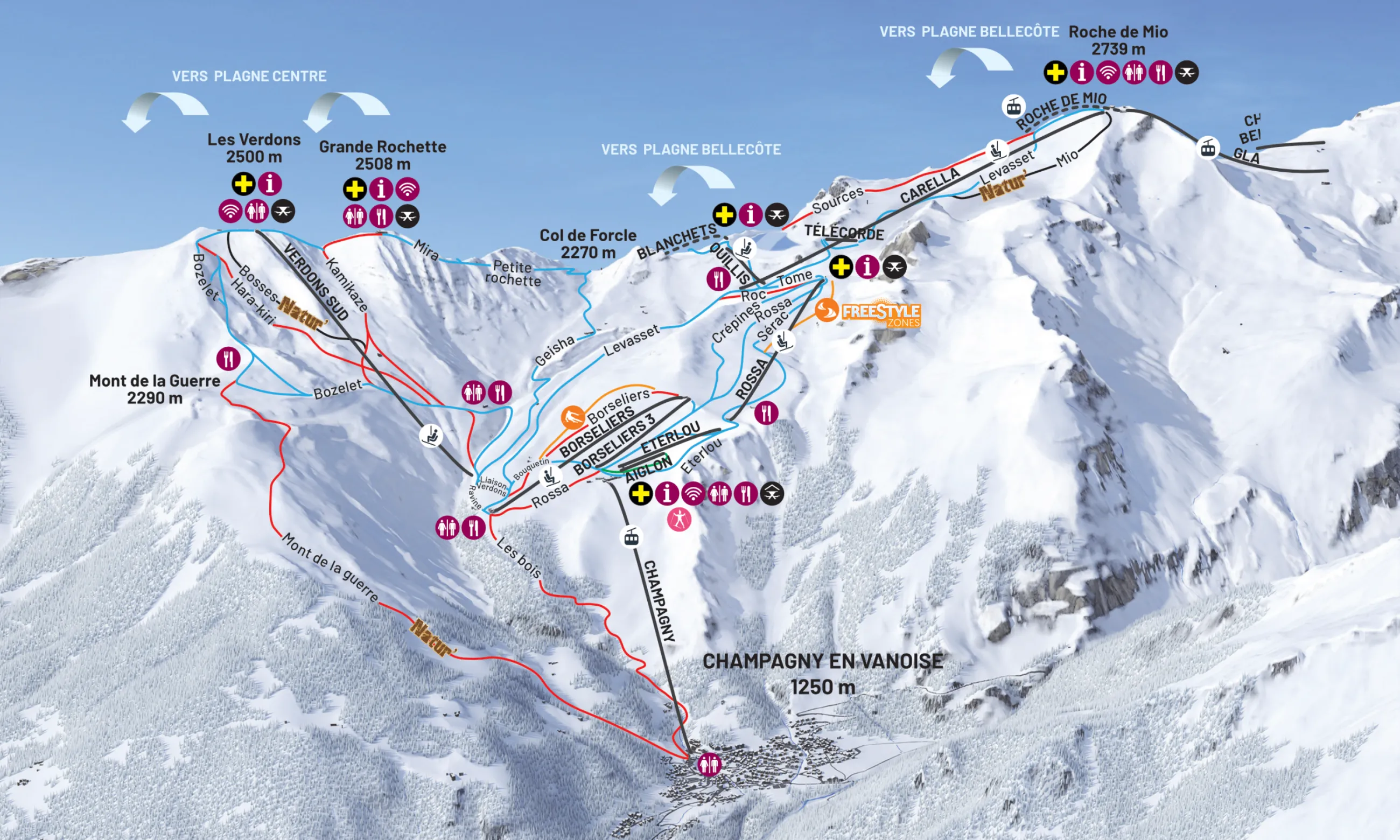La Plagne, versant sud