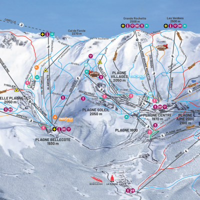 Off-piste ski areas in La Plagne