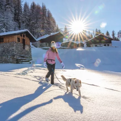 Skiing in La Plagne with my dog