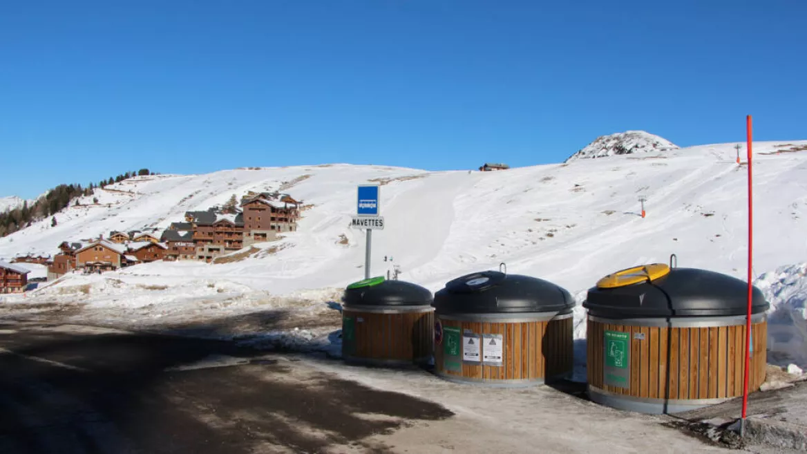 Shuttle Bus Stop at the top of Plagne Villages