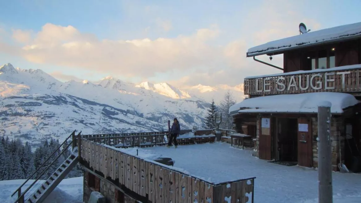 Terrace with view of Mont Blanc