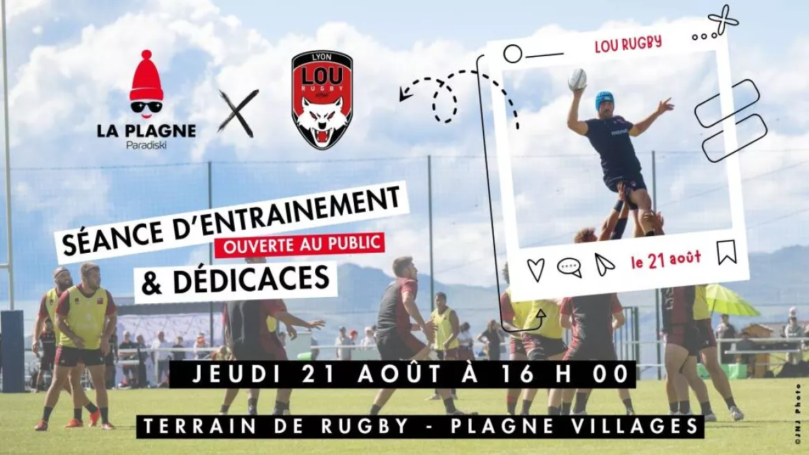 Autograph signing by the LOU RUGBY team_La Plagne