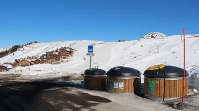 Shuttle Bus Stop at the top of Plagne Villages