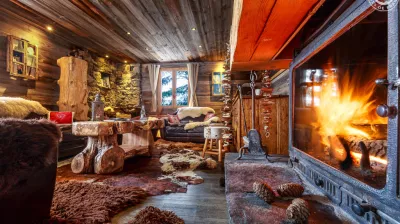 Relaxing by the fireside