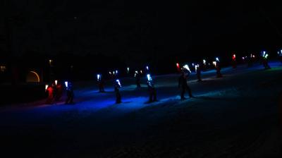Torchlight descent and fireworks display_Plagne-Montalbert