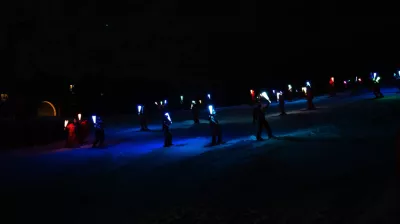 Torchlight descent and fireworks display_Plagne-Montalbert