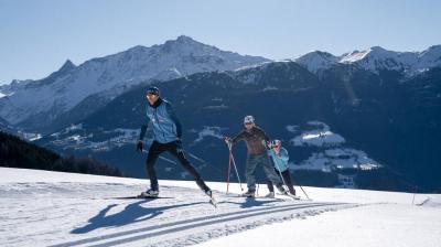 Ski de fond avec une magnifique vue sur la Vallée Ski de fond à la Plagne