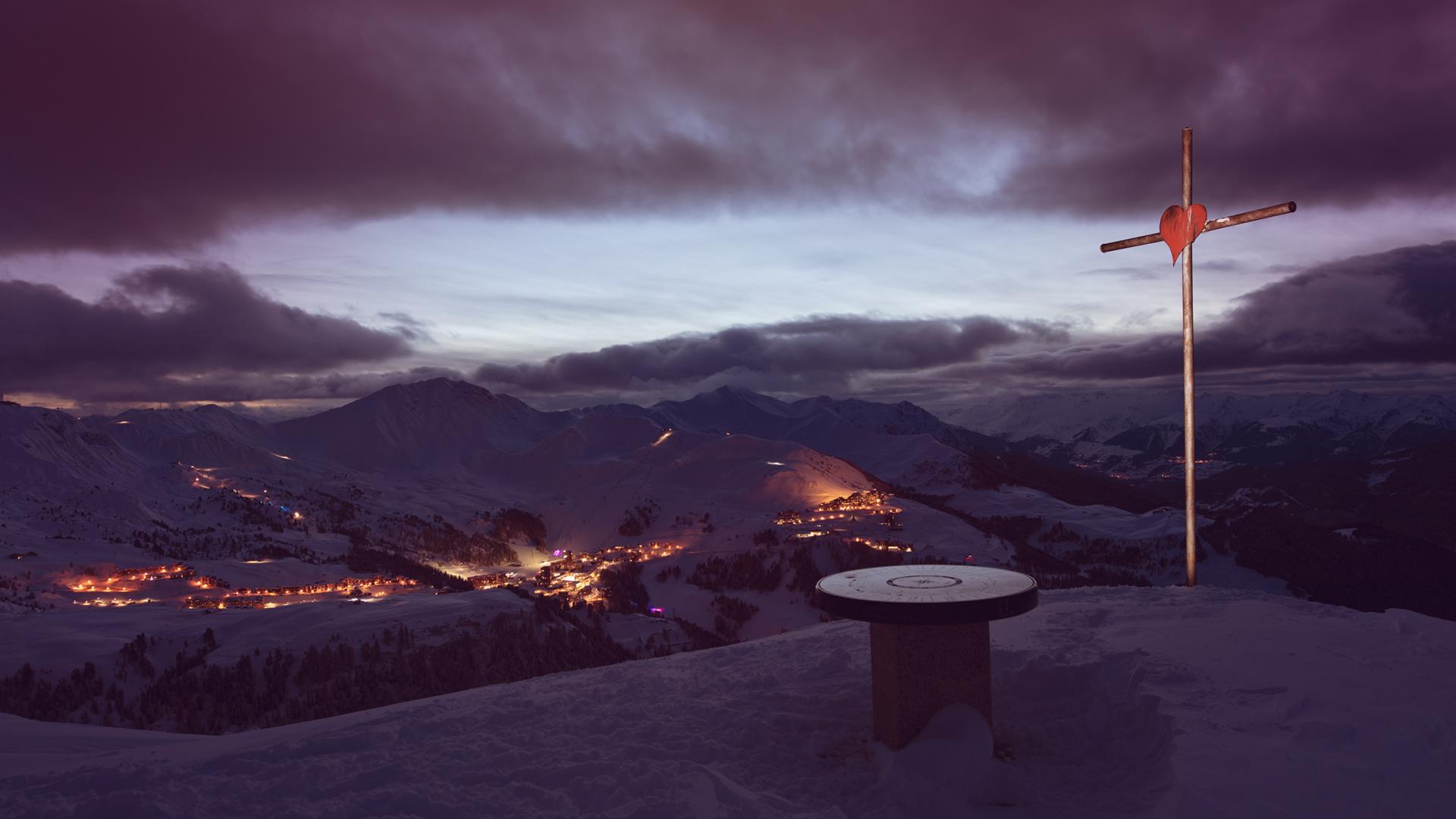 Panorama de La Plagne de nuit