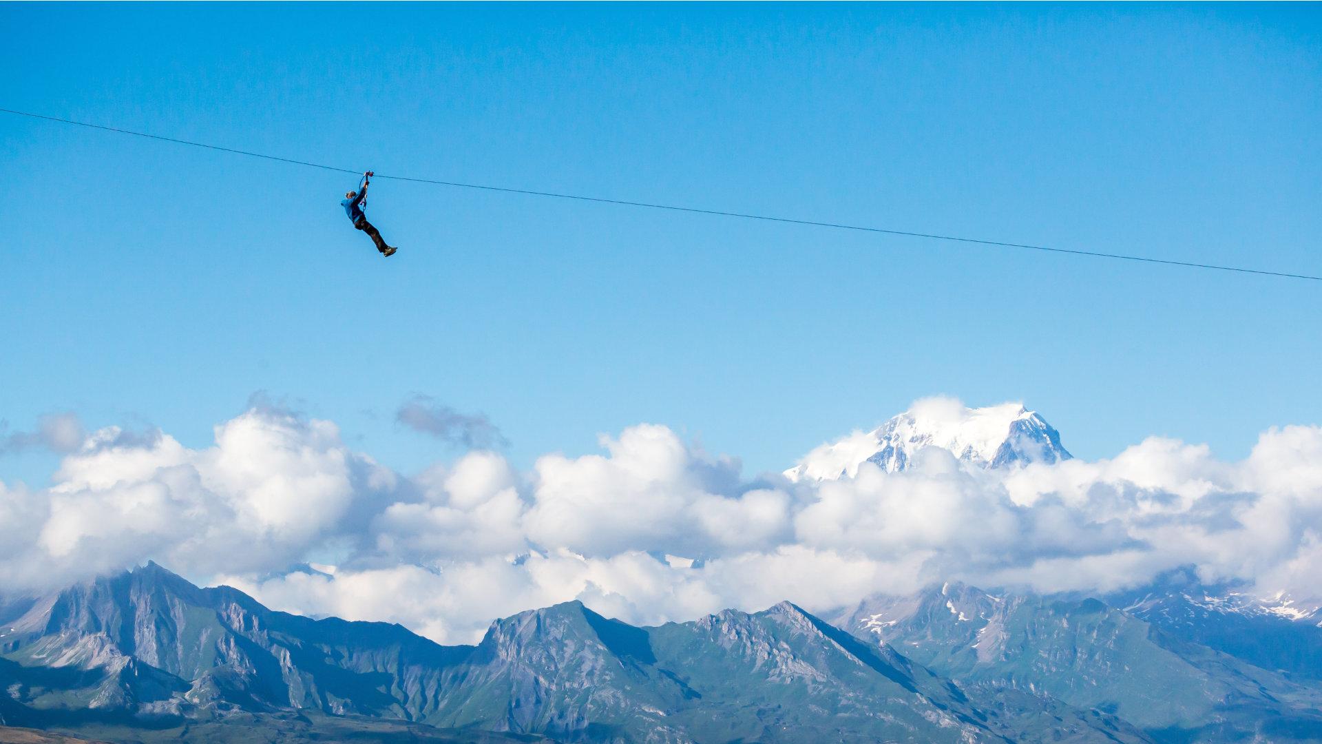 Super Tyro La Plagne vue sur le Mont Blanc