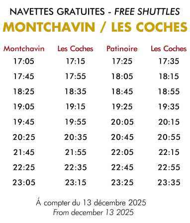 Navette gratuite Montchavin - Les Coches
