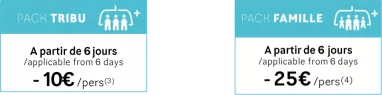 Tarifs pack Tarifs pack